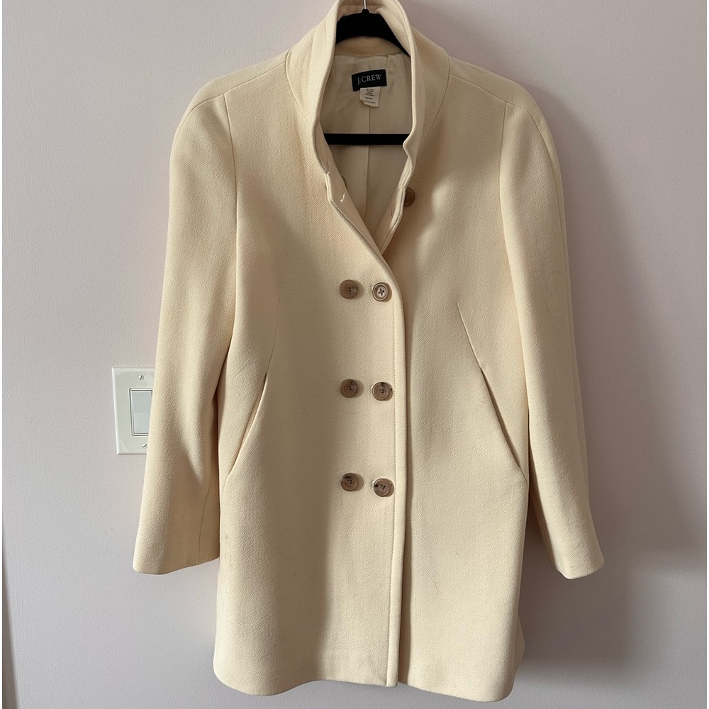 J crew off white lady day top coat
